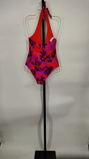 COS Women's Reversible Printed Plunge Swimsuit Orange / Floral Print 2