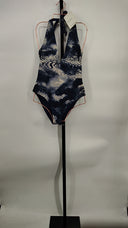 COS Women's Reversible Printed Plunge Swimsuit Navy / Snake Print Outerwear 12
