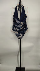 COS Women's Reversible Printed Plunge Swimsuit Navy / Snake Print Outerwear 12