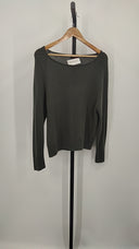 Quince Women's Mongolian Cashmere Boatneck Sweater Moss Sleeved Top S