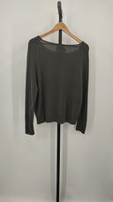 Quince Women's Mongolian Cashmere Boatneck Sweater Moss Sleeved Top S