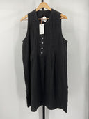 Quince Womens 100% Organic Cotton Gauze Sleeveless Swing Dress Black M