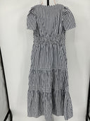 Quince Women's 100% Organic Cotton Poplin Tiered Maxi Dress Hudson Stripe XS