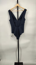 COS Women's Open-Back Plunge Swimsuit Navy Outerwear Blue 10