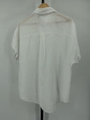 Quince Women's 100% European Linen Camp Shirt White Sleeved Top L