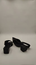 COS Women's Leather Slingback Block-Heel Sandals Black Shoes 7