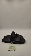COS Men's Double-Strap Rubber Slides Black Shoes 10.5