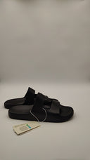 COS Men's Double-Strap Rubber Slides Black Shoes 10.5