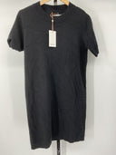 Quince Womens Mongolian Cashmere Short Sleeve Mini Dress Black Basic Sleeved S