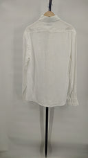 Quince Men's 100% European Linen Relaxed Long Sleeve Shirt White Sleeved Top L