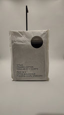 COS Men's 3-Pack Regular Cotton T-Shirts Grey Sleeved Top M