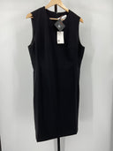 Quince Womens Italian Wool Sleeveless Dress Black Basic Sleeved 14