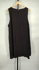 Quince Womens 100% European Linen Tank Mini Dress Black Basic Sleeved XL
