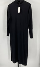 Quince Womens Mongolian Cashmere Turtleneck Midi Sweater Dress Black L