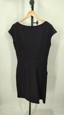 Quince Womens Ultra-Stretch Ponte Cap Sleeve Dress Black Basic Sleeved M