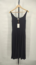 Quince Womens Tencel Jersey Fit & Flare Dress Black Basic Sleeved M