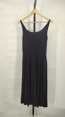 Quince Womens Tencel Jersey Fit & Flare Dress Black Basic Sleeved M