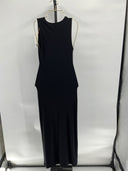 Quince Womens Tencel Rib Knit Tank Midi Dress Black Basic Sleeveless S