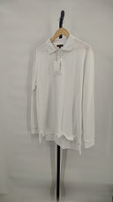 Quince Men's Organic Cotton Long Sleeve Pique Polo White Sleeved Top L