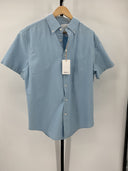Quince Men's 100% Organic Cotton Short Sleeve Oxford Shirts Light Blue Shorts M
