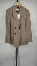 Quince Women's Stretch Crepe Double-Breasted Blazer Morel Outerwear L