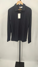 Quince Mens Propique Performance Polo Black Sleeved Top L