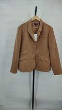 Quince Women's Italian Wool Stand Collar Blazer Warm Camel Outerwear XL