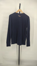 Quince Men's 100% Organic Cotton Slub Long Sleeve Tee Navy Sleeved Top S