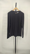 Quince Men's 100% Organic Cotton Slub Long Sleeve Tee Black Sleeved Top S