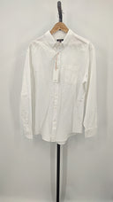 Quince Men's 100% Organic Cotton Oxford Shirt White Sleeved Top L