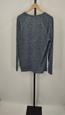 Quince Men's Mesh Performance Training Long Sleeve Tee Blue L