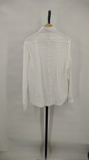 Quince Men's 100% European Linen Relaxed Long Sleeve Shirt White Sleeved Top S