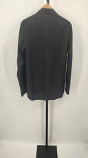 Quince Mens Ultra Luxe Organic Cotton/Cashmere Dress Shirt Black Sleeved Top M
