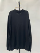 Quince Men's Mongolian Cashmere Polo Sweater Black Sleeved Top L