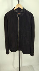 Quince Men's 100% Suede Cafe Racer Jacket Outerwear Black XL