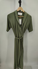 Quince Women's Tencel Jersey Midi Wrap Dress Sage Basic Sleeved L