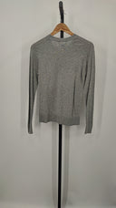 Quince Women's Lightweight Cotton Cashmere Sweater Heather Grey Sleeved Top S
