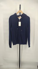 Quince Mens Mongolian Cashmere Full-Zip Hoodie TRUE Navy Sleeved Top S