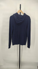 Quince Mens Mongolian Cashmere Full-Zip Hoodie TRUE Navy Sleeved Top S