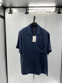 Quince Mens 100% Washable Silk Button Down Short Set Indigo M