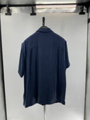 Quince Mens 100% Washable Silk Button Down Short Set Indigo M