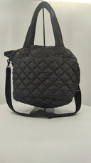 Quince Womens Transit Quilted Carry-All Tote Black Bags One Size