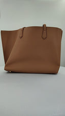 Quince Italian Leather Triple Compartment Shopper Tote Cappuccino Bags One Size