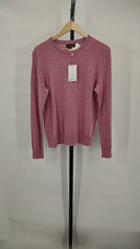 Quince Women's Mongolian Cashmere Crewneck Sweater Mauve Mist Sleeved Top M