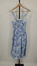 Quince Womens 100% European Linen Fit & Flare Midi Dress Floral Waterfall XS