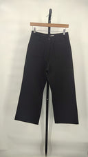 Quince Womens Ultra-Stretch Ponte Cropped Wide Leg Pants - 26" New Black 6