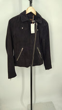 Quince Women's 100% Suede Biker Jacket Charcoal Outerwear S