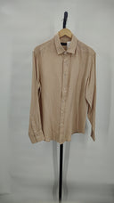 Quince Men's 100% European Linen Long Sleeve Shirt Driftwood Sleeved Top L