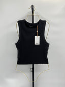 Quince Womens Organic Cotton Micro-Rib Cropped Cutaway Tank 3-Pack Black M