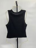 Quince Womens Organic Cotton Micro-Rib Cropped Cutaway Tank 3-Pack Black M